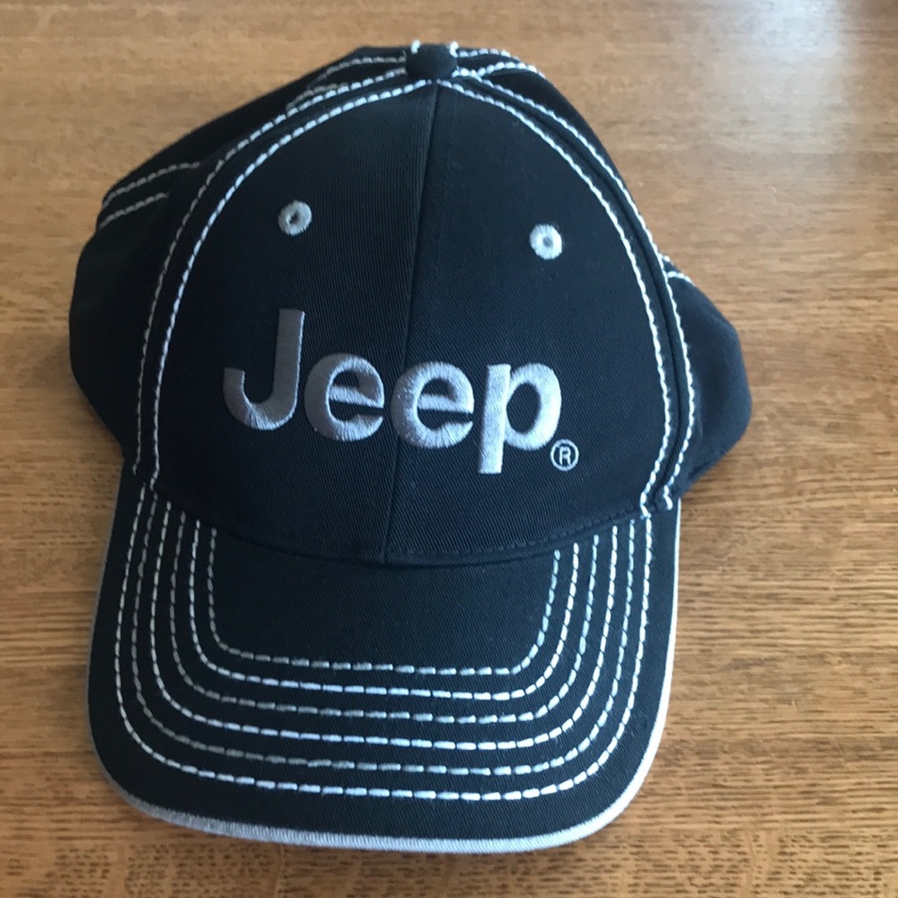 Jeep Black Cap with White Stitching